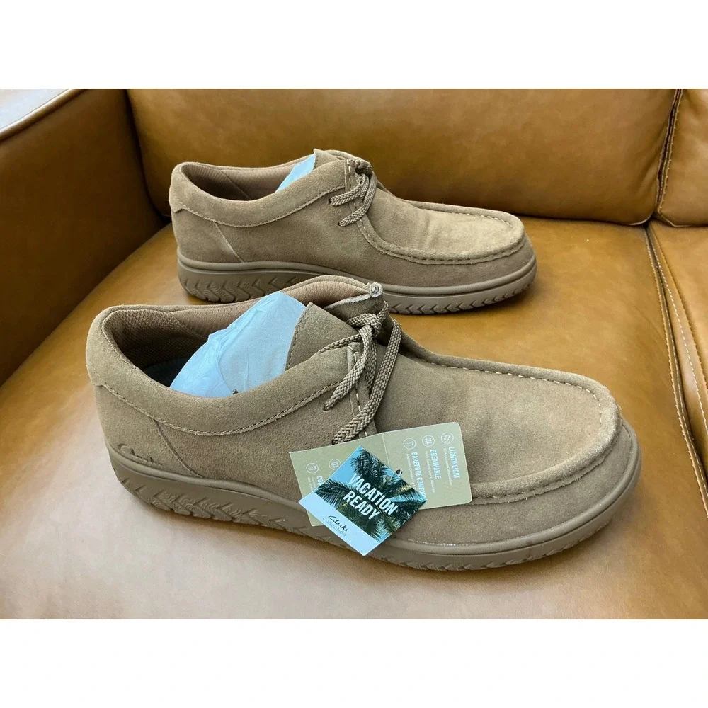 Clarks Relaxlite Low Mens 11 Cola New Suede Moc Toe Casual Shoes